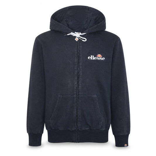Front view of Ellesse Men's Black Full Zip Hoodie, size S, Regular Fit