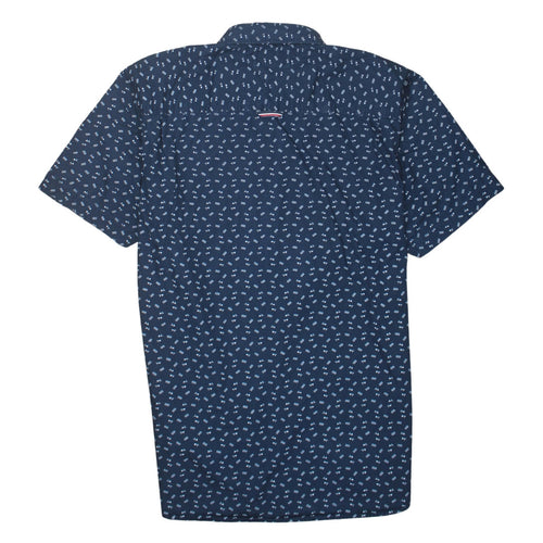 Hilfiger Denim Men's Blue Short Sleeve Button-Up Shirt L Regular Fit