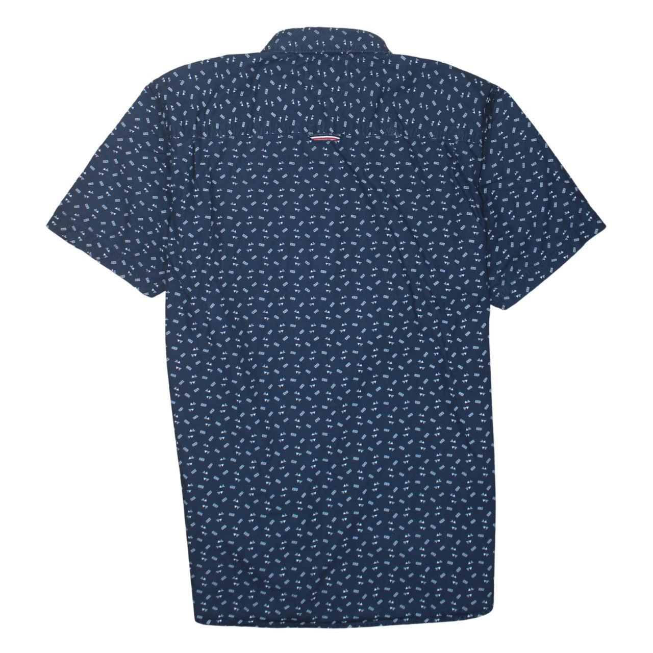 Hilfiger Denim Men's Blue Short Sleeve Button-Up Shirt L Regular Fit