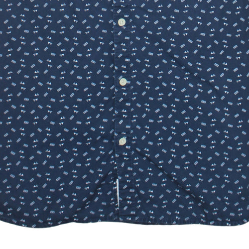 Hilfiger Denim Men's Blue Short Sleeve Button-Up Shirt L Regular Fit