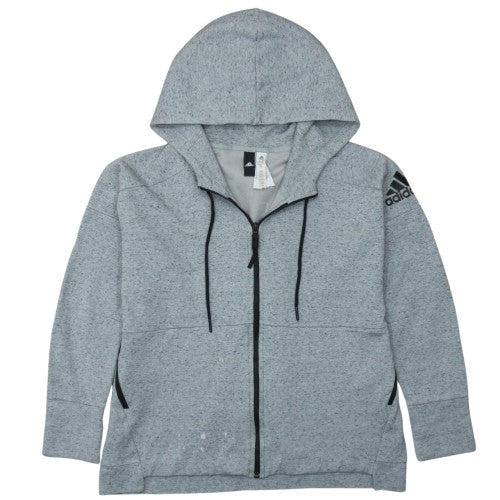 Adidas Womens Grey Full Zip Hoodie Size XL Relaxed Fit