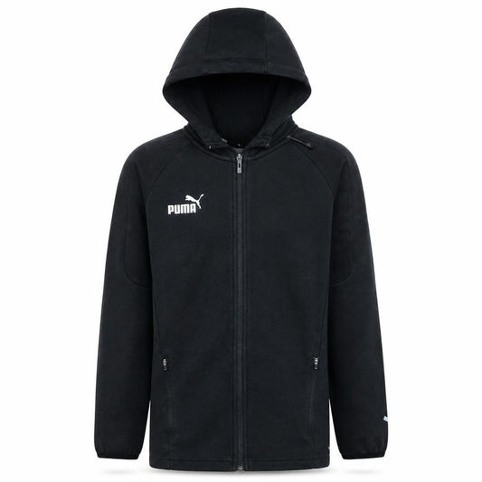 Front view of Puma Men's Black XS Full Zip Hoodie Sweatshirt
