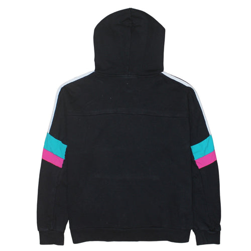 Adidas Women Black Multicoloured Hoodie Size 8 Pullover Logo Hooded