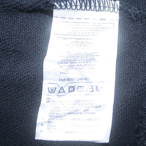 Adidas Women Black Multicoloured Hoodie Size 8 Pullover Logo Hooded