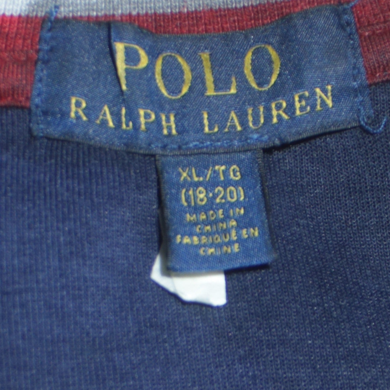 Polo Ralph Lauren Womens Navy Sweatshirt XL Blue Red Trim Logo Pullover
