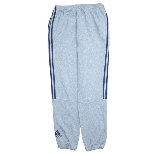 Adidas Mens Grey Joggers L Regular Fit Fleece Tapered Activewear Trousers