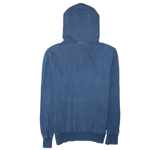 Champion Men's Blue Pullover Hoodie Medium Graphic Logo Fleece