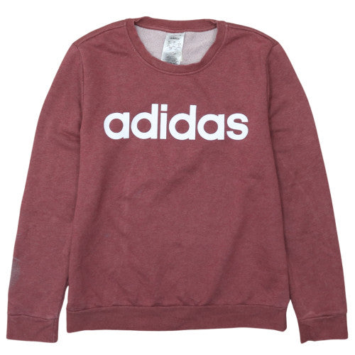 Adidas Womens Burgundy Crew Neck Pullover Sweatshirt Size L