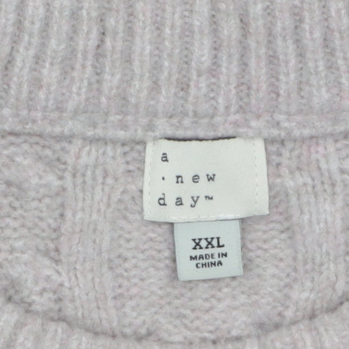 A New Day Women’s Beige Cable-Knit Jumper Size 2XL
