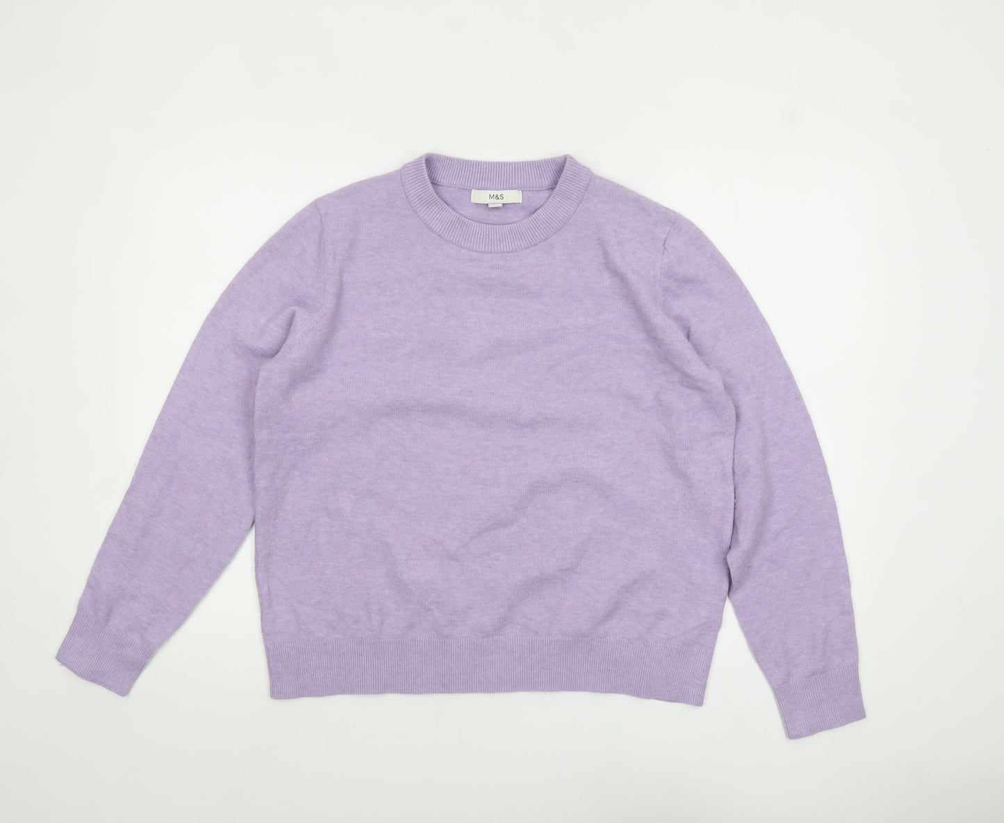 Marks and Spencer Women’s Purple Crew Neck Knit Jumper Size M