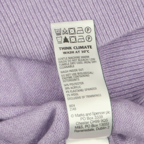 Marks and Spencer Women’s Purple Crew Neck Knit Jumper Size M