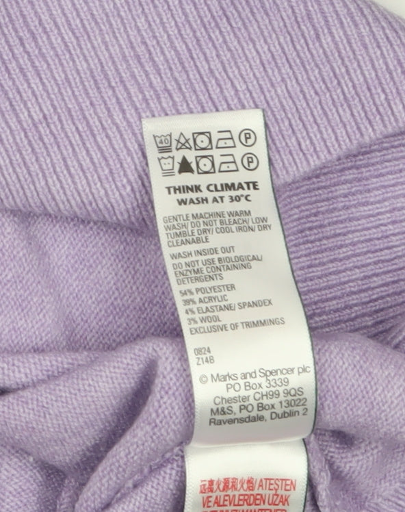 Marks and Spencer Women’s Purple Crew Neck Knit Jumper Size M