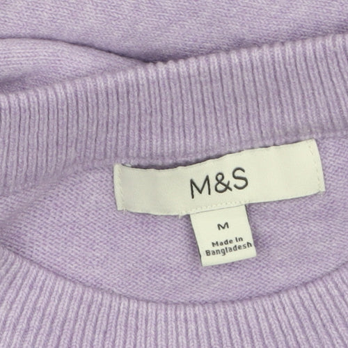 Marks and Spencer Women’s Purple Crew Neck Knit Jumper Size M