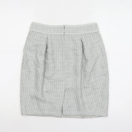 JESIRÉ Women's Grey Linen Blend Pencil Skirt Size 6 Workwear