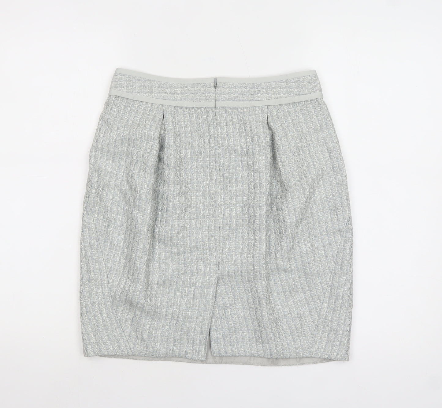 JESIRÉ Women's Grey Linen Blend Pencil Skirt Size 6 Workwear