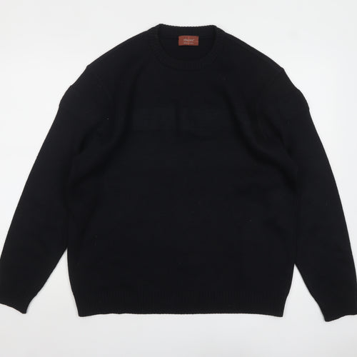Marks and Spencer Men’s Navy Blue Wool Blend Pullover Jumper Size L
