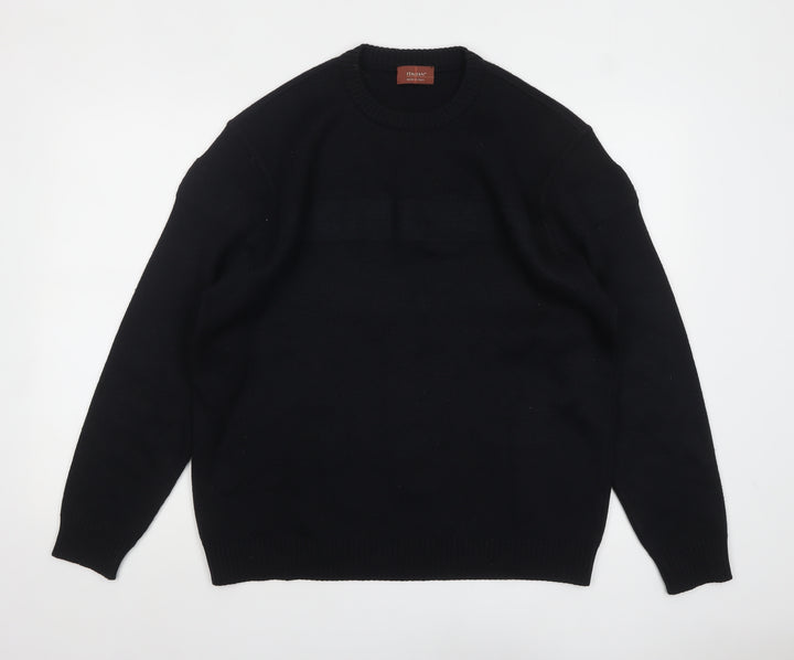 Marks and Spencer Men’s Navy Blue Wool Blend Pullover Jumper Size L