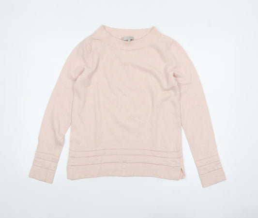 Hobbs Women Pink Wool Cashmere Boat Neck Jumper Size M