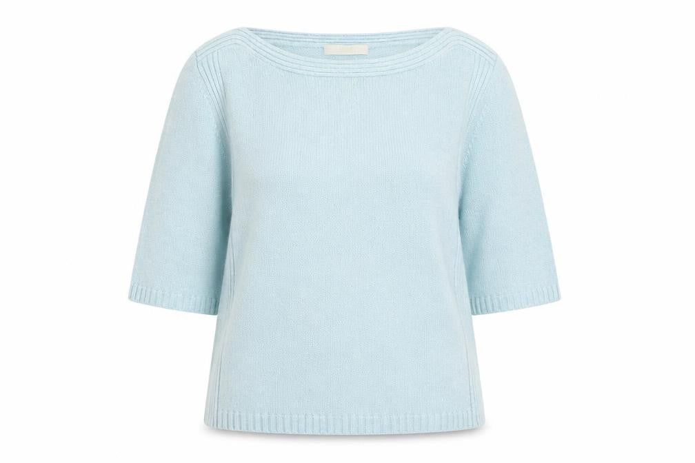 Marks and Spencer Women's Light Green Knit Short Sleeve Jumper UK 10
