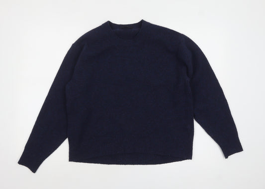 Uniqlo Women’s Blue Crew Neck Knit Jumper Size S Wool Blend