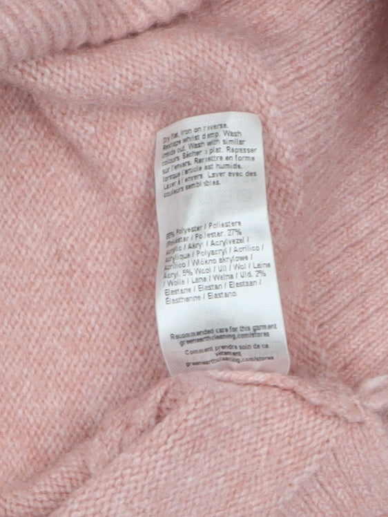 River Island Women’s Pink V-Neck 3/4 Sleeve Knit Jumper M