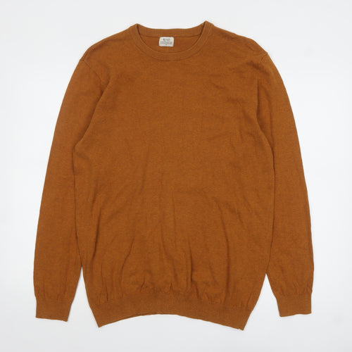 ACW85 Men's Brown Cotton Crew Neck Jumper M