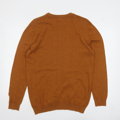 ACW85 Men's Brown Cotton Crew Neck Jumper M