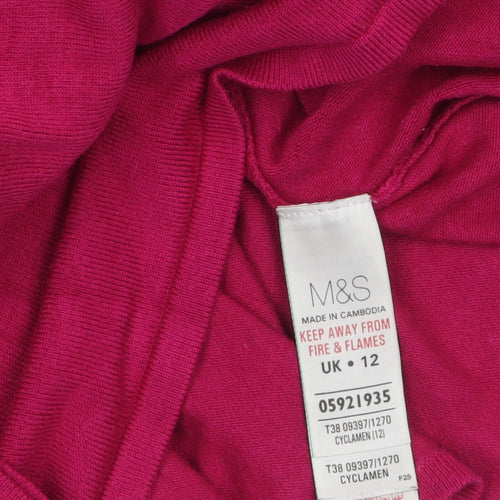 Marks and Spencer Women's Pink Size 12 Tunic Jumper