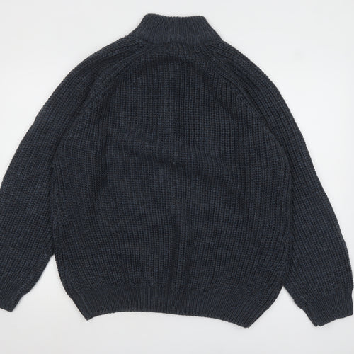 P.G. Field Men’s Blue Chunky Knit 1/2 Zip Jumper XL Acrylic Country Style