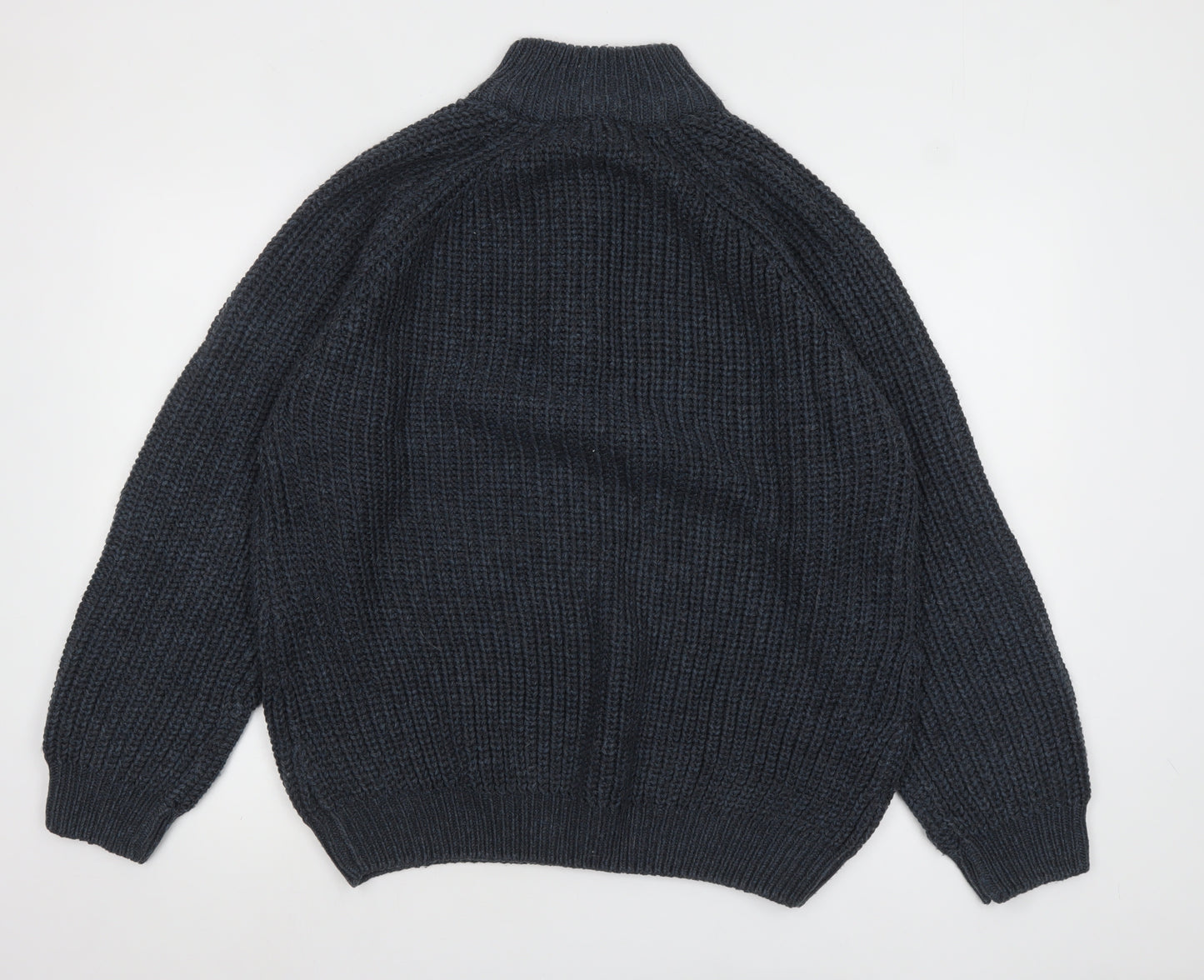 P.G. Field Men’s Blue Chunky Knit 1/2 Zip Jumper XL Acrylic Country Style
