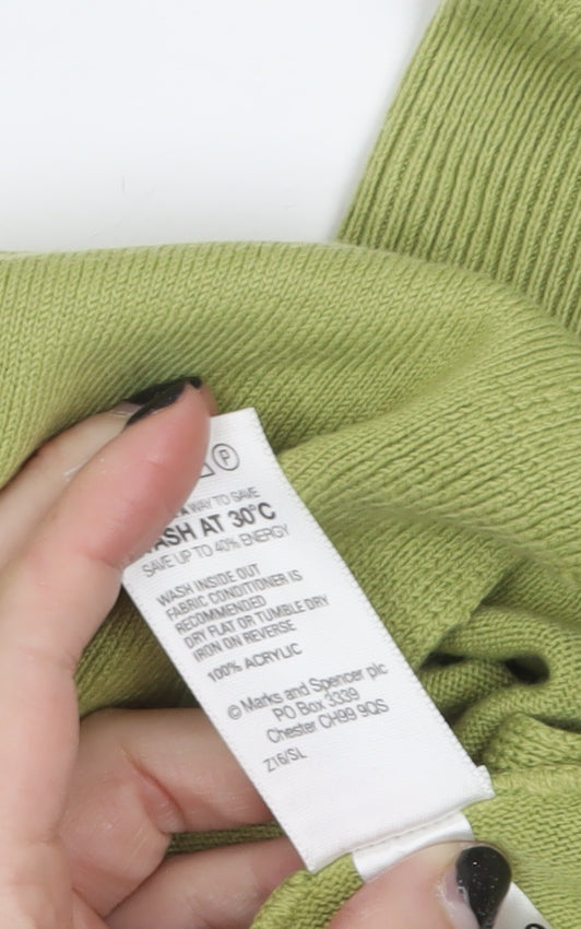 Marks and Spencer Women Green Size 16 Knit Tunic Jumper