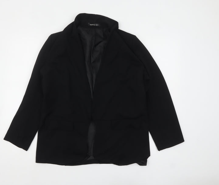 Boohoo Women's Black Blazer Jacket Size 12 Tailored Workwear