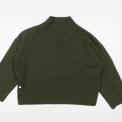 Tu Women Green Mock Neck Knit Pullover Jumper Size L