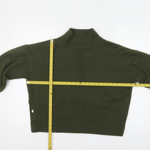 Tu Women Green Mock Neck Knit Pullover Jumper Size L