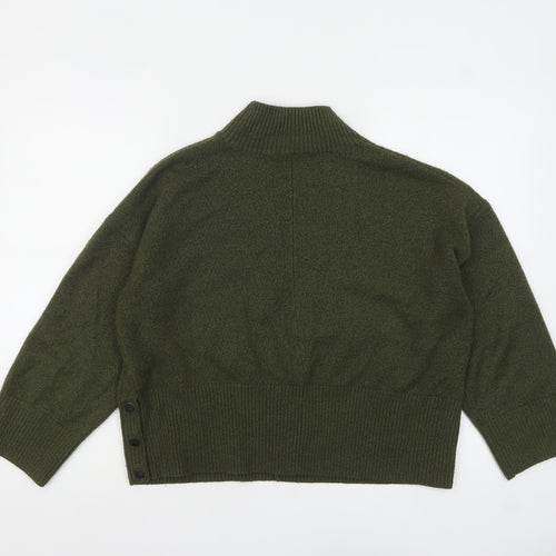 Tu Women Green Mock Neck Knit Pullover Jumper Size L