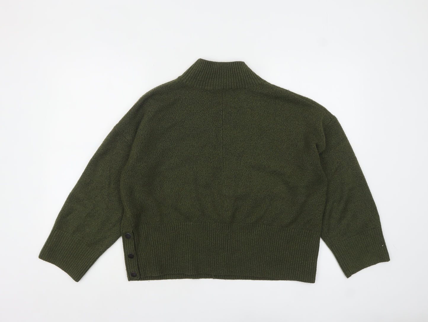 Tu Women Green Mock Neck Knit Pullover Jumper Size L
