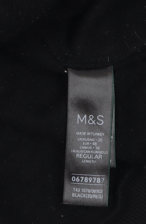 Marks and Spencer Womens Black Sequin Sleeve Pullover Sweatshirt Size 20