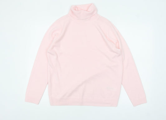 BHS Women’s Pale Pink Roll Neck Long Sleeve Acrylic Jumper Size 16