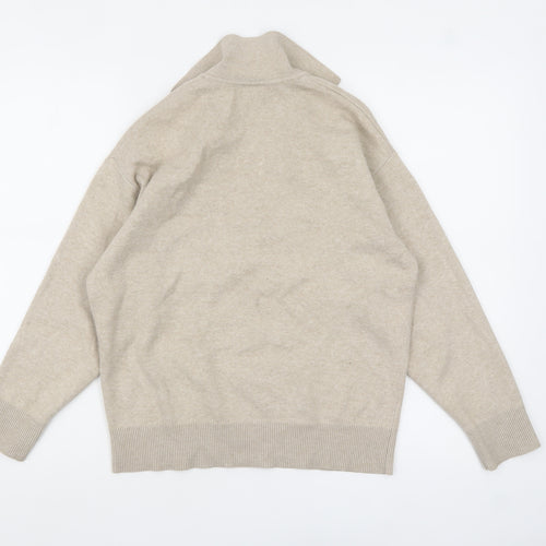 John Lewis Womens Beige Collared Pullover Knit Jumper Size 8