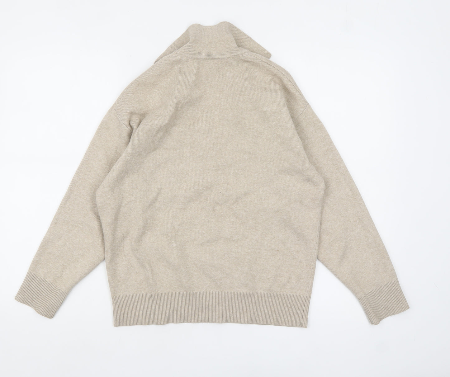 John Lewis Womens Beige Collared Pullover Knit Jumper Size 8