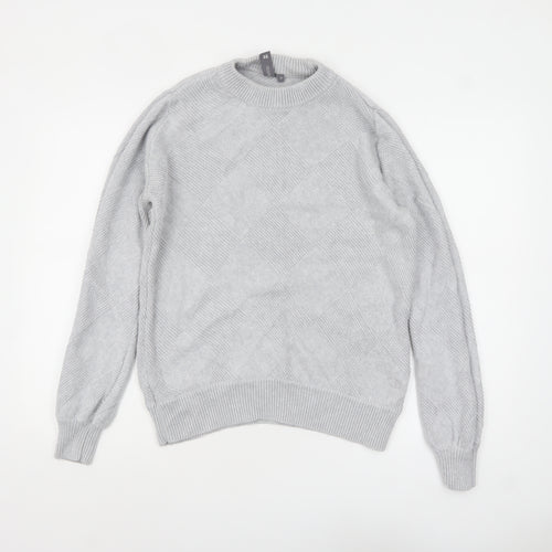 Sweaty Betty Womens Grey Cotton Wool Crew Neck Pullover Jumper M