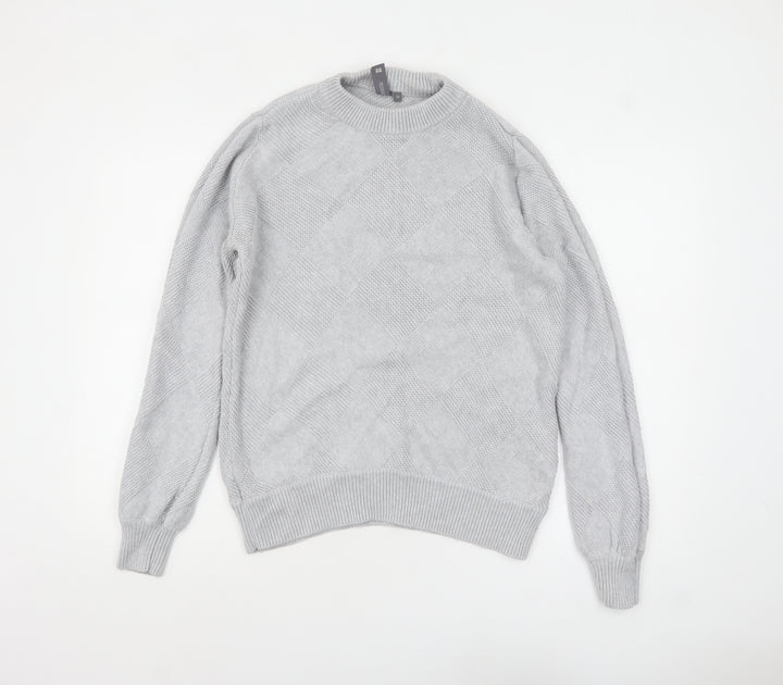 Sweaty Betty Womens Grey Cotton Wool Crew Neck Pullover Jumper M
