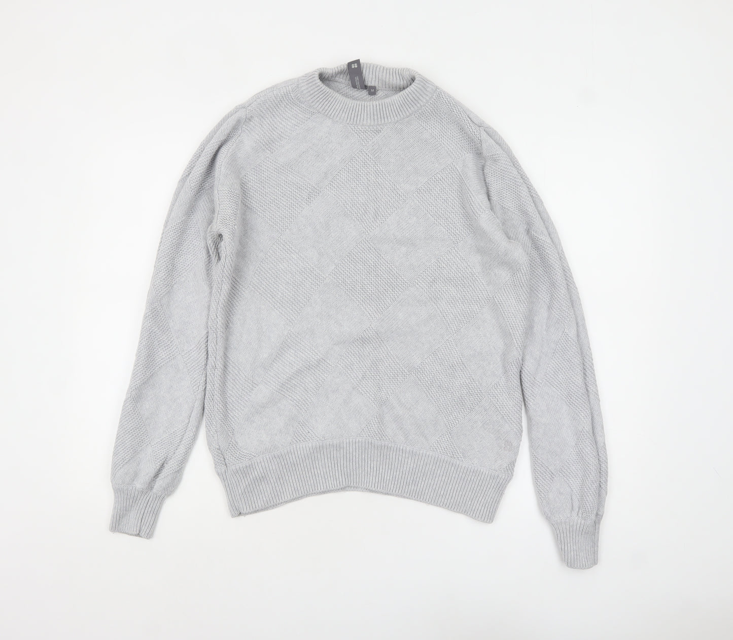 Sweaty Betty Womens Grey Cotton Wool Crew Neck Pullover Jumper M