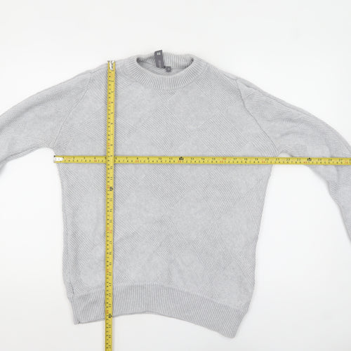 Sweaty Betty Womens Grey Cotton Wool Crew Neck Pullover Jumper M
