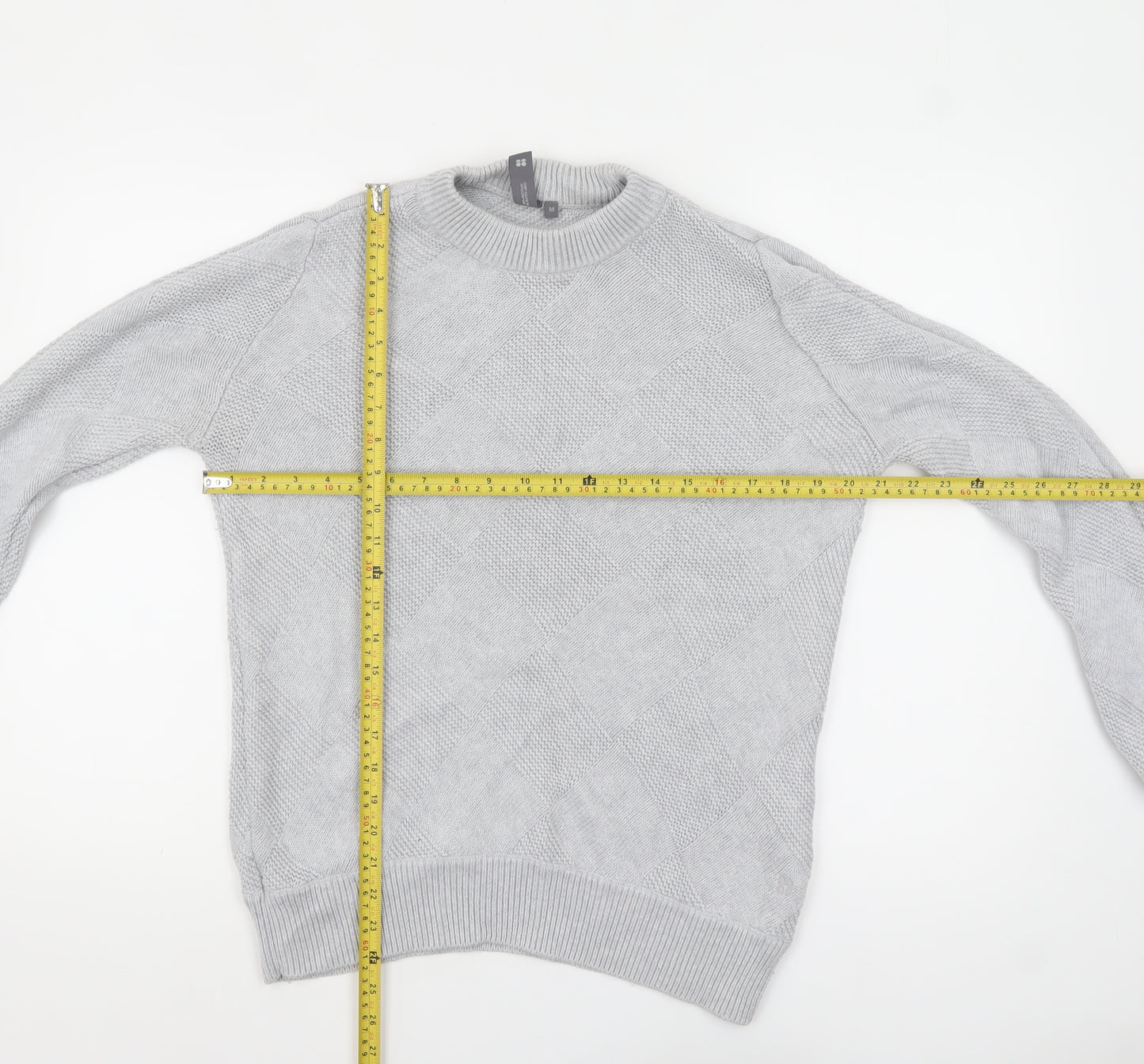 Sweaty Betty Womens Grey Cotton Wool Crew Neck Pullover Jumper M