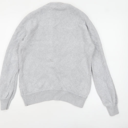 Sweaty Betty Womens Grey Cotton Wool Crew Neck Pullover Jumper M