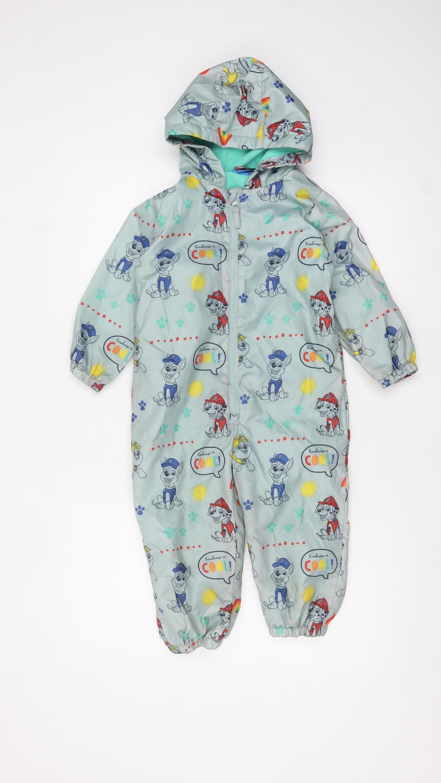 George Boys Blue Paw Patrol Hooded Snowsuit 3-4 Years Winter Lined