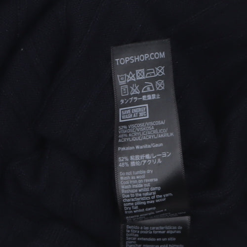 Topshop Women’s Black Knit Bodycon Midi Dress Size 8