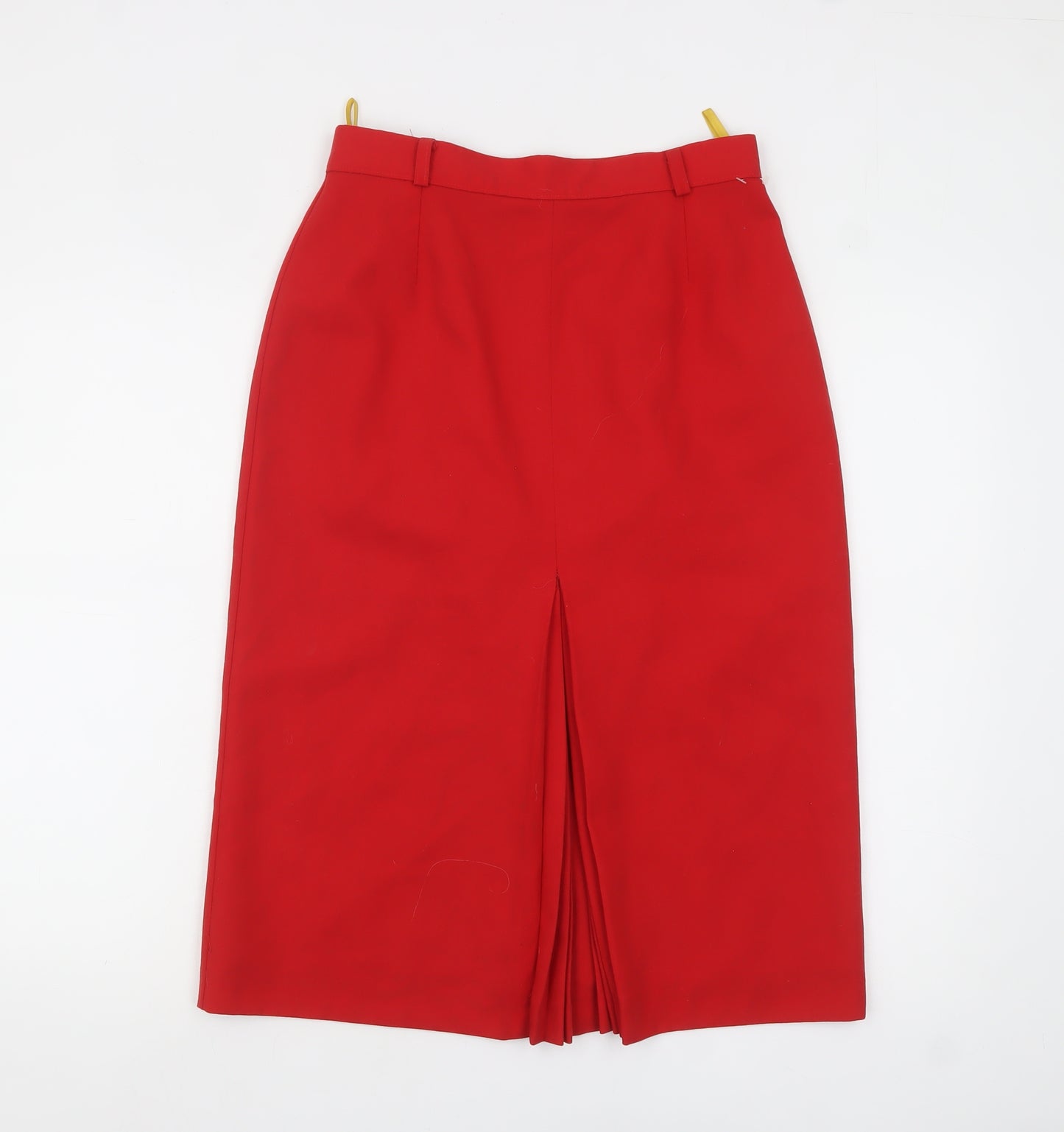 C&A Women's Red Knee Length Pencil Skirt Size 14 Polyester Twill