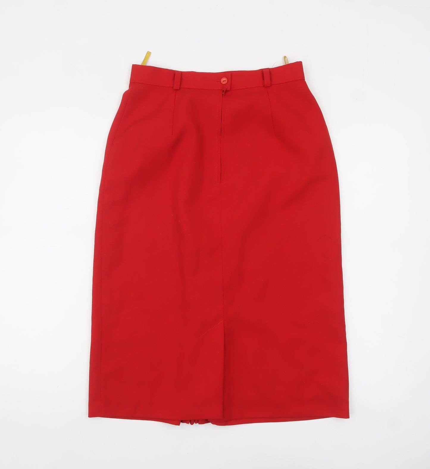 C&A Women's Red Knee Length Pencil Skirt Size 14 Polyester Twill
